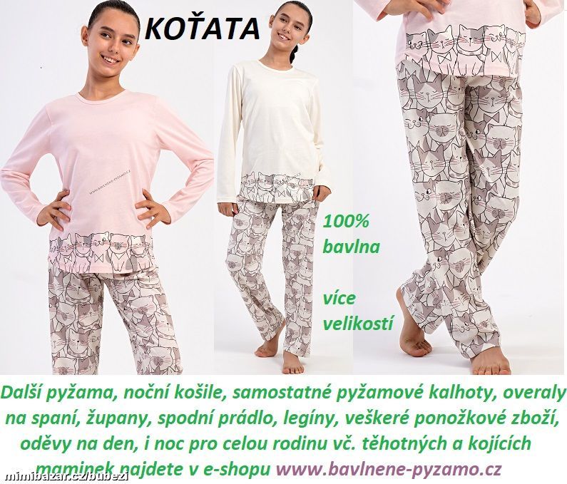 Dětské dlouhé pyžamo Koťata