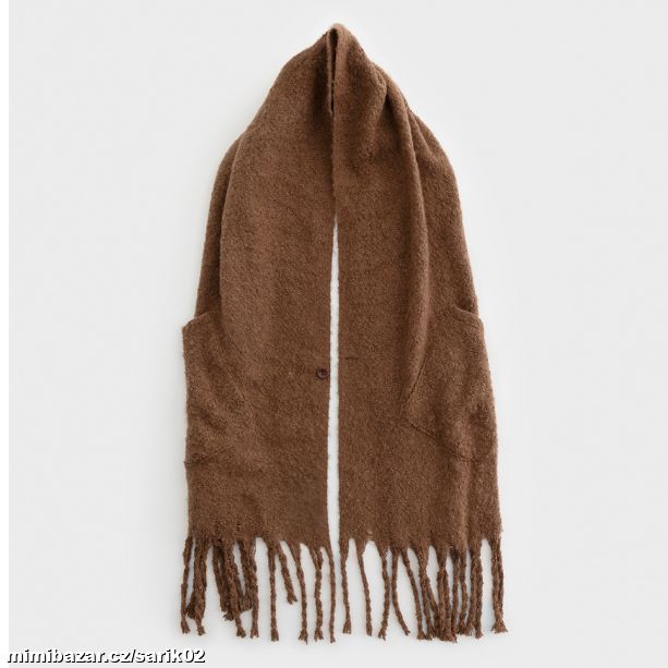 Šála s kapsami Nisha HNĚDÁ