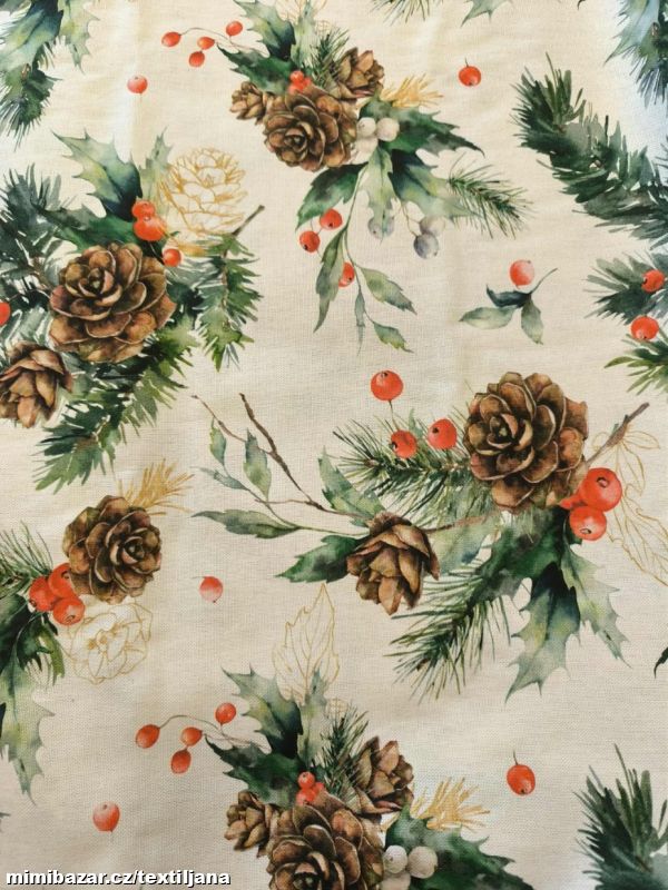Metráž-potahová látka š.140 cm-VÁNOCE-digi tisk