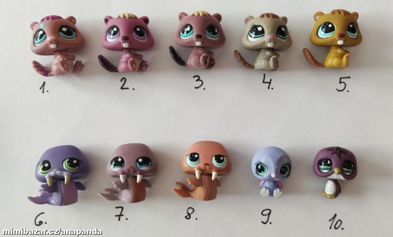 LPS littlest pet shop bobr, mrož, tučňák