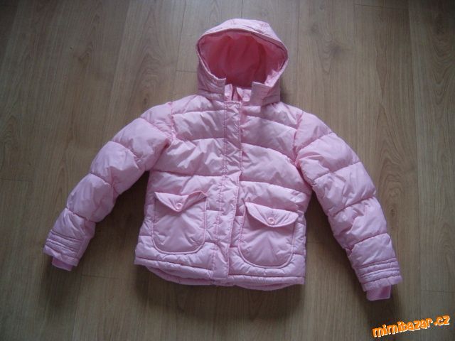 Světlerůžová zimní prošívaná bunda H&M vel. 164
