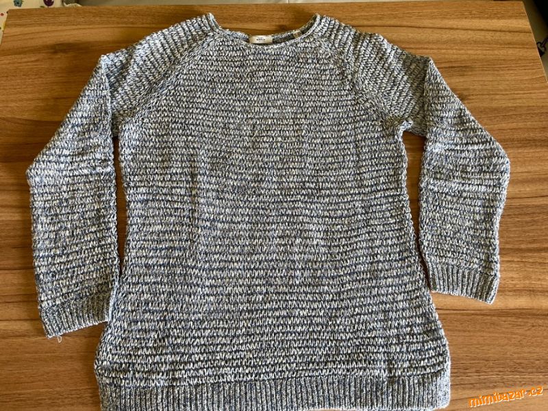 Svetr přízový, modro/bílá, tchibo 36/38
