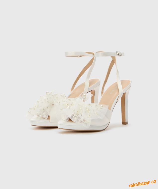 Anna Field sandály na vysokém podpatku - bílé
