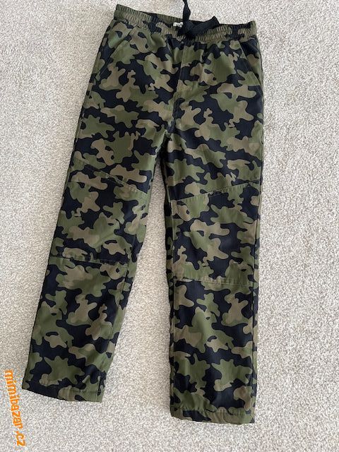 Maskáčové oteplené kalhoty