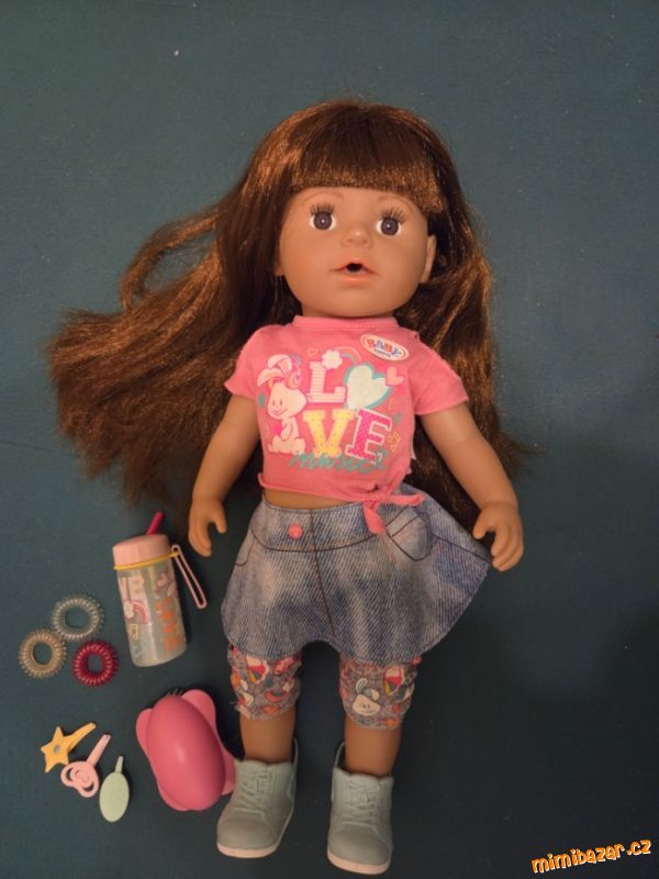 Baby Born starší sestřička, oblečky postýlka židle