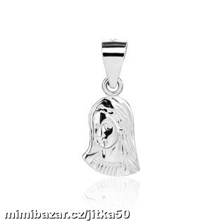 Stříbrný přívěsek madailon Madonka