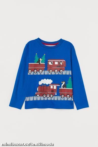 Vánoční tričko stromeček tučňák mašinka H&M SKLAD.