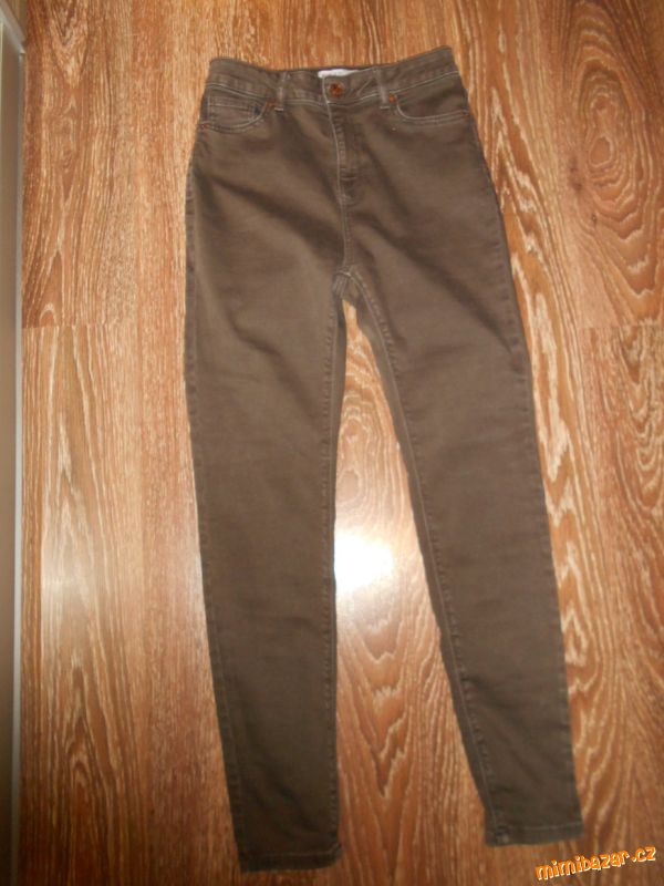 kávově hnědé slim džíny Denim CO by Primark 38