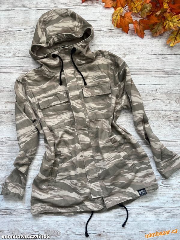 DLOUHÁ ARMY/MASKÁČOVÁ KABÁTKOVÁ BUNDA H&M