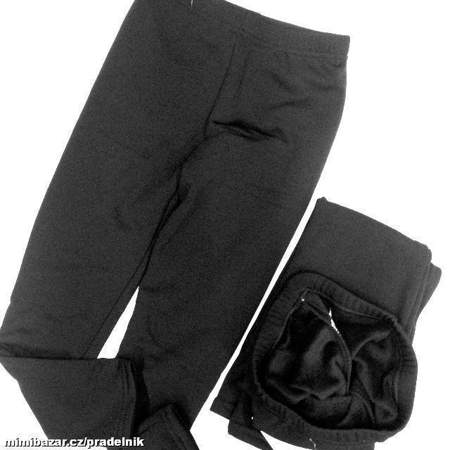 AKCE černé termo legíny s kožíškem vel.128 až140