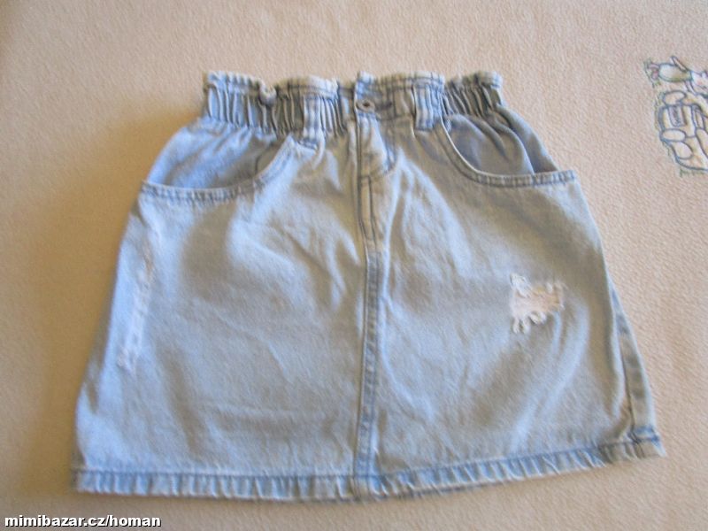 Sv. modrá riflová sukně, v pase guma