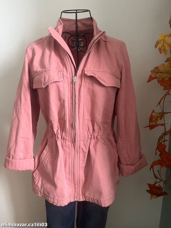 SVĚTLE RŮŽOVÝ DŽÍNOVÝ KABÁTEK GAP