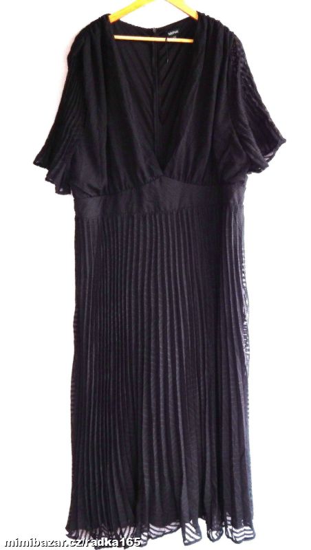 Plisované šaty s hlubším výstřihem vel.54