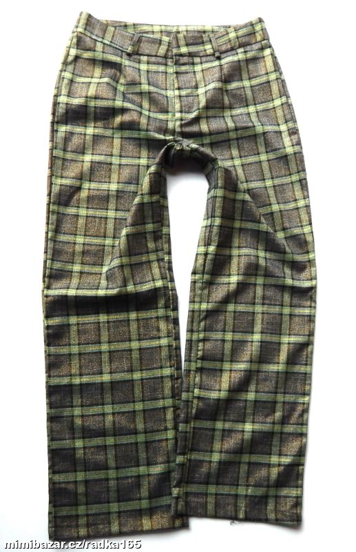 Modní káro kalhoty se třpytem vel.42 ...outlet