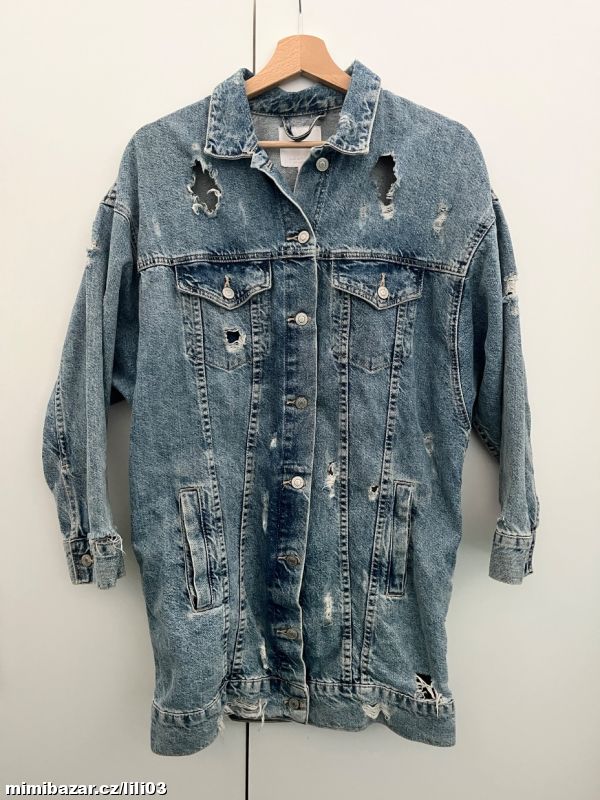 DLOUHÁ DŽÍNOVÁ BUNDA/KABÁTEK ZARA