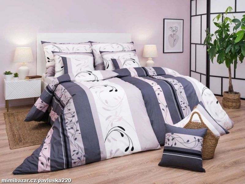 ovlečení bavlna Slezsko šedo-pudrové