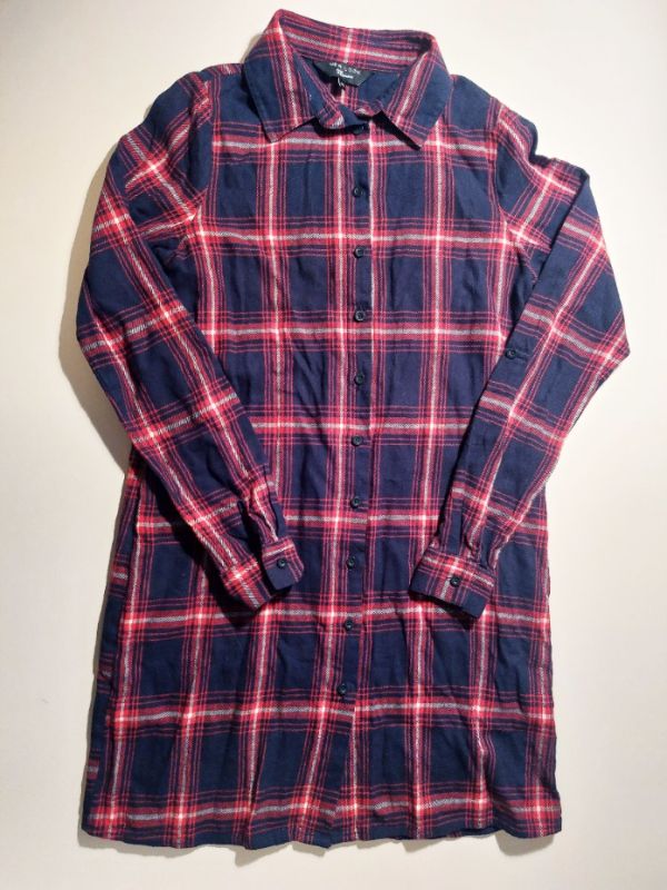 Dlouhá flanelová košile, košilové šaty