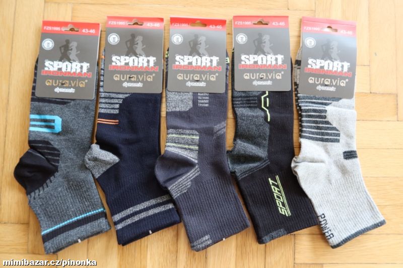 Sportovní ponožky vel. 39-42, 5 párů