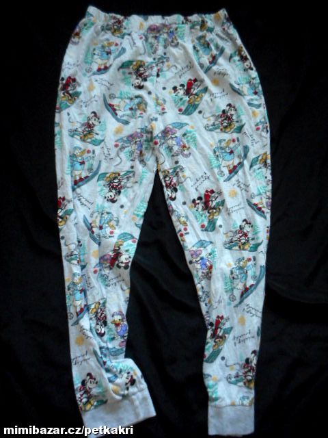 lehké dámské pyžamové Mickey kalhoty uk 12-14