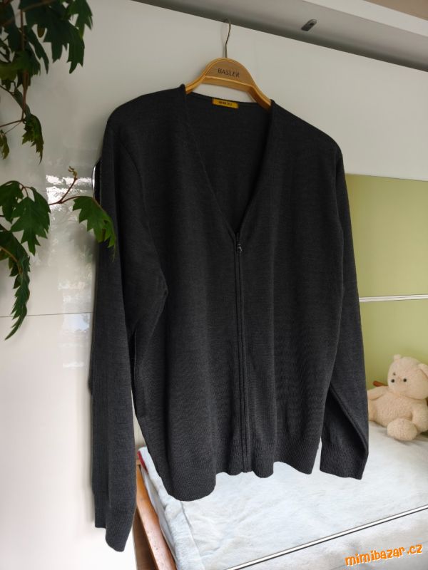 Vlněný svetr kardigan na zip