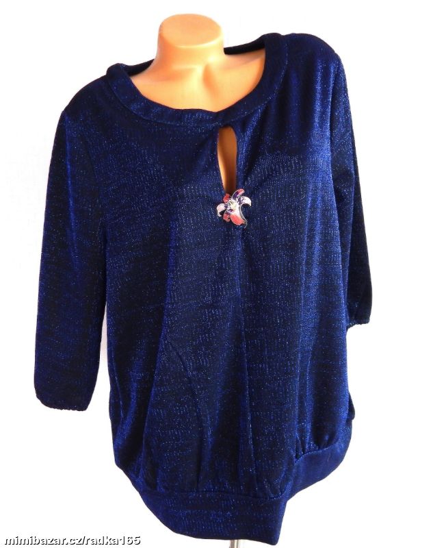 Třpytivý úplet top se sponou vel.48