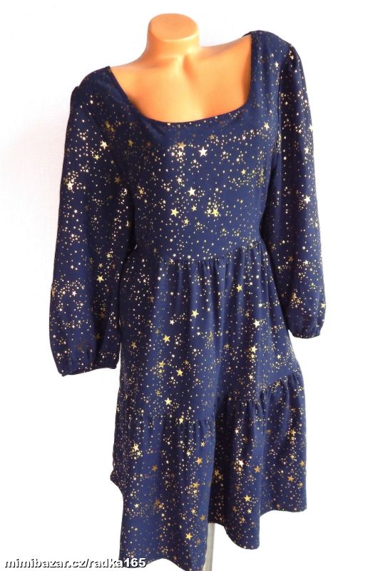 Příjemné třpytivé hvězdičkové šaty vel.48...outlet