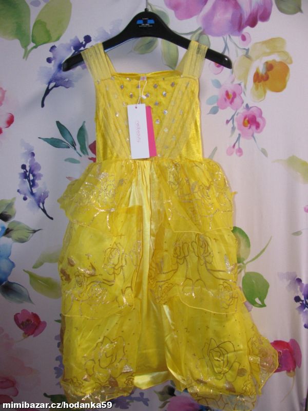Kostým-krásné žluté volánkové šaty princezna BELLA