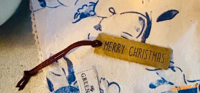 štítek kov Merry Christmas