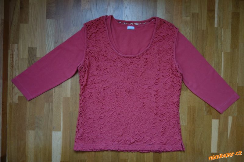 Dámské cihlové tričko / blůza s 3/4 rukávem vel.42