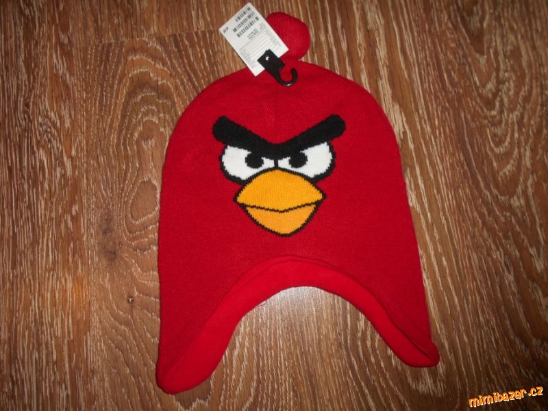 N*O*V*Á červená zimní čepice s AngryBirds H&M 158