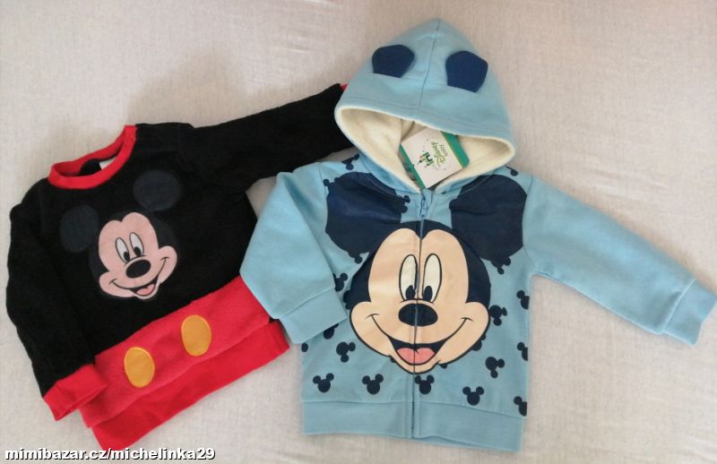 2x mikinka Mickey, vel. 12 měsíců