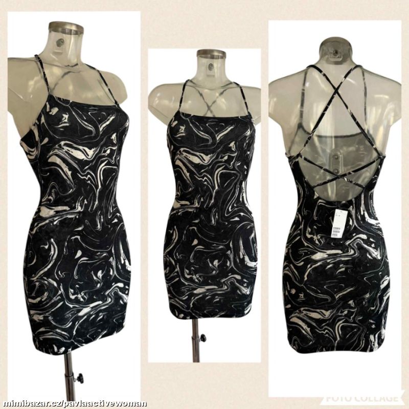 Č.6018 SEXY PRUŽNÉ SAMET ŠATY NOVÉ v.XS