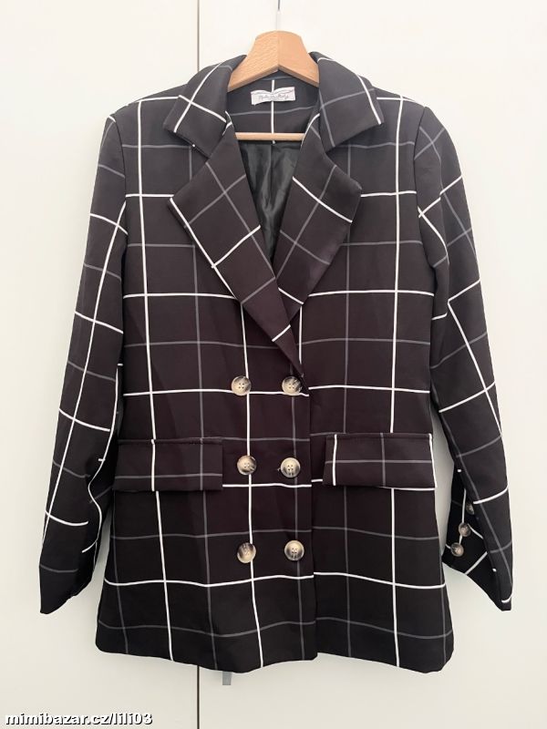 VZOROVANÉ ČERNOBÍLÉ SAKO ITALY