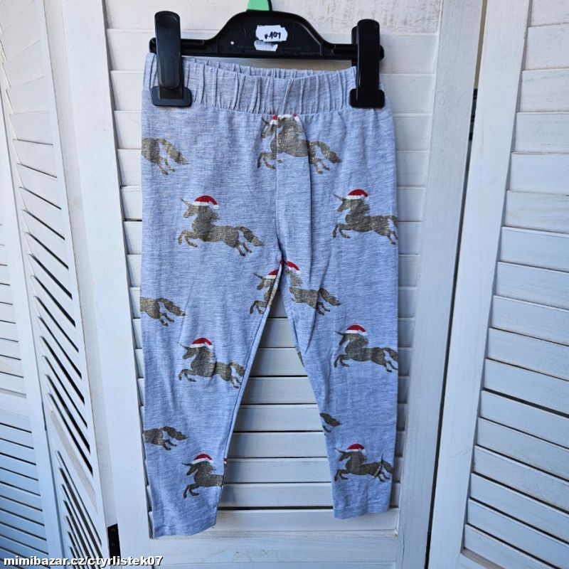 dívčí legíny jednorožec vánoční 4 roky 71028