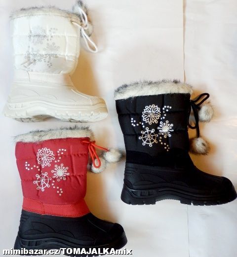 TEPLÉ NEPROMOKAVÉ ZIMNÍ BOTY SNĚHULE 30-35