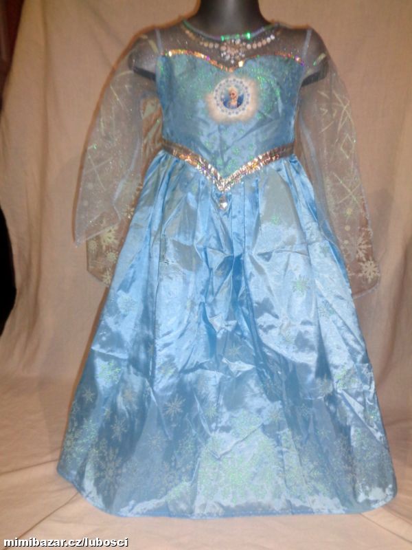 Karneval - šaty Frozen Elsa se závojem - 5-6 let
