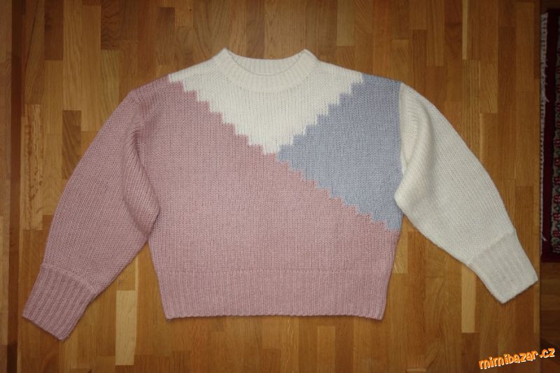 Dámský zimní tříbarevný svetr vel. S