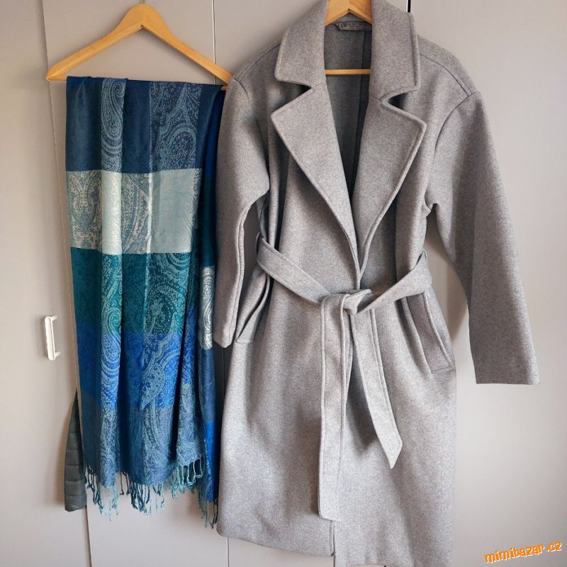 N.O.V.Ý FLAUŠ KABÁT 38-46 + ŠÁLA