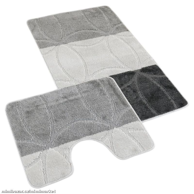 Koupelnová a WC předložka GEOMETRIE ŠEDÁ
