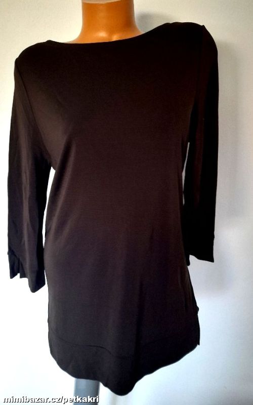 čokoládový dlouhý top s rozparky vel M