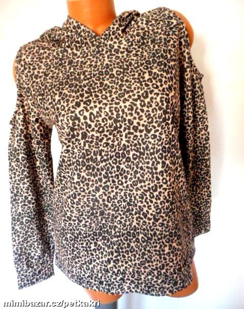 leopardí lehčí mikina s průstřihy vel M