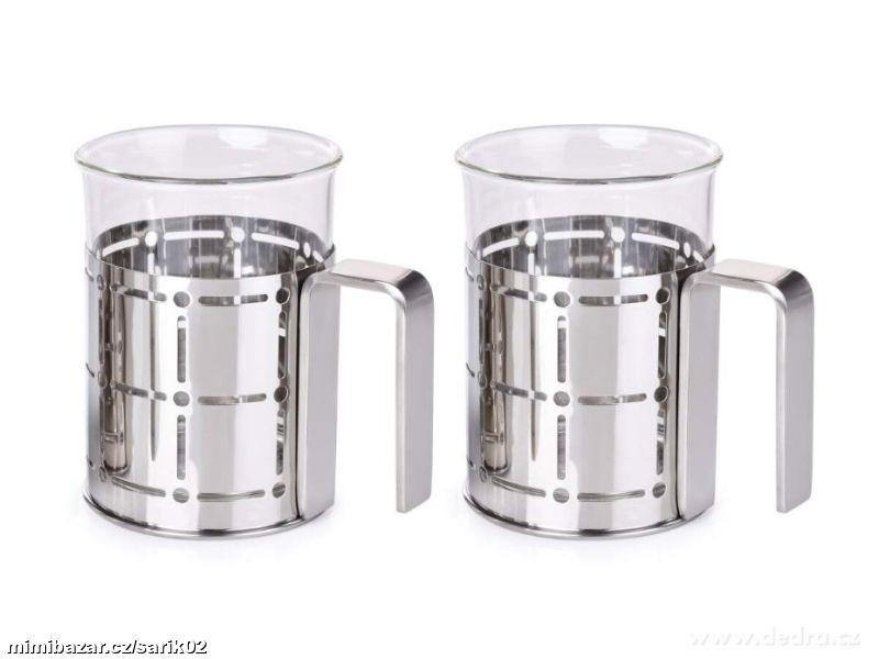 sada 2 ks stylových skleněných hrnků 220 ml