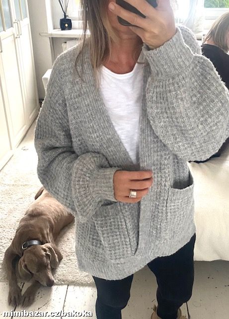 ŠEDÝ CARDIGAN - SVETR