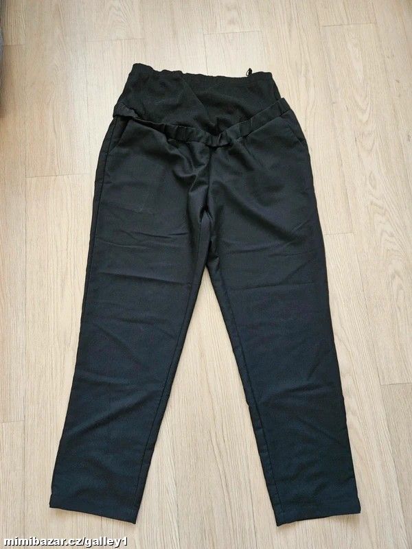 Černé casual těhotenské kalhoty, vel. L