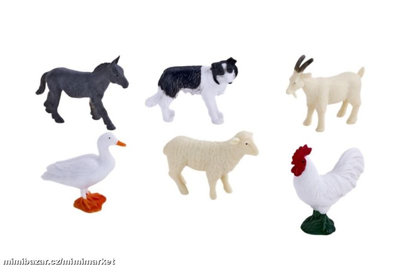 Mini svět Zvířátka z farmy -sada 6ks- s pejskem