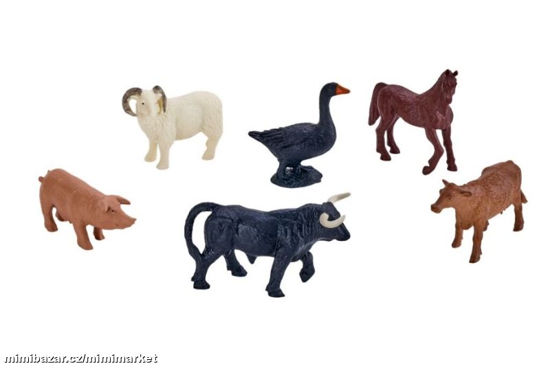 Mini svět Zvířátka z farmy -sada 6ks- s prasátkem