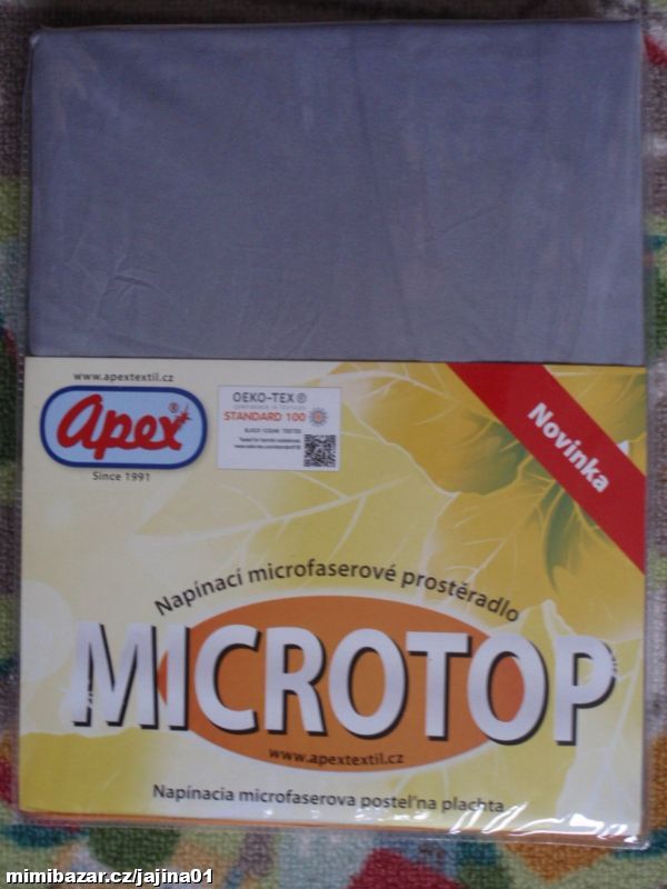 Prostěradlo Microtop napínací šedé 180x200cm.