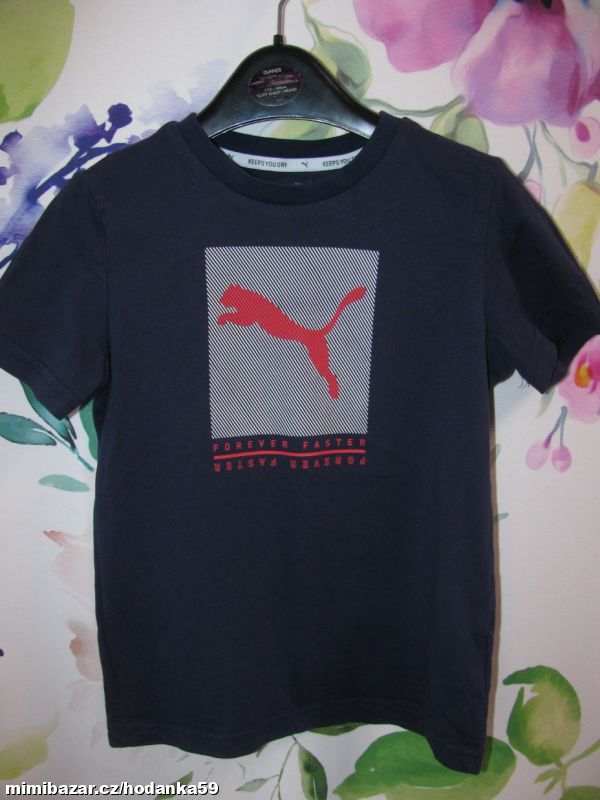 Tmavě modré bavlněné tričko PUMA