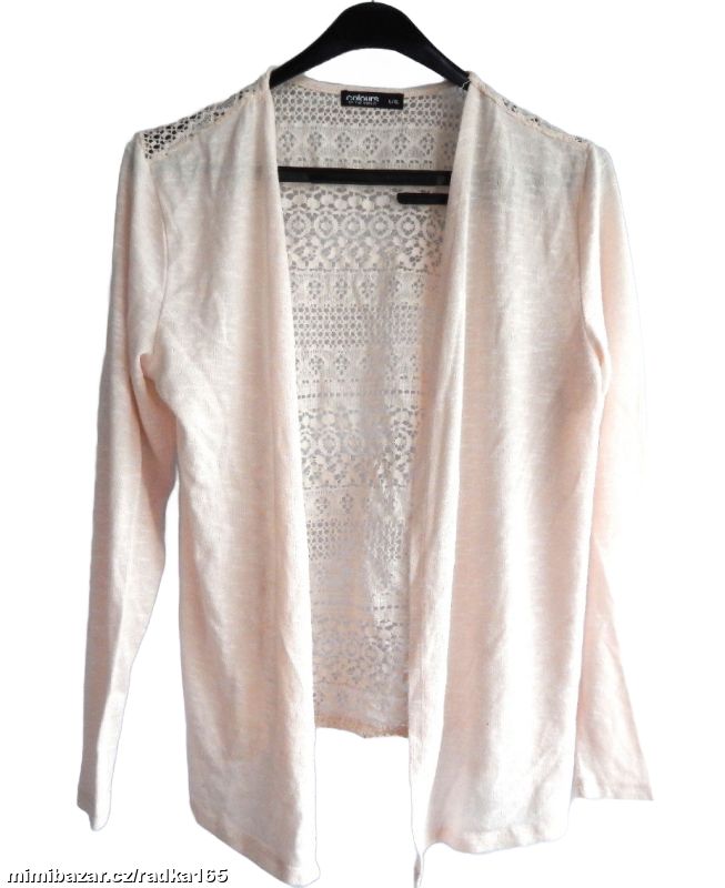 Lososový cardigan s krajkou vel.L-XL