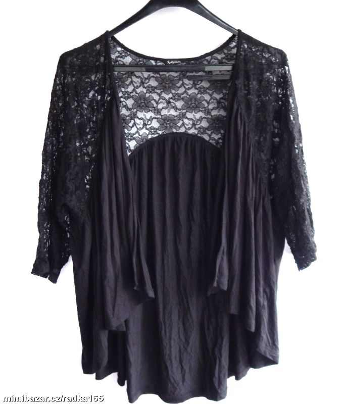 Cardigan tričkovina s krajkou vel.50